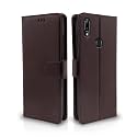 Pikkme Vivo Y83 Pro Flip Cover Leather Finish | Inside TPU with Card Pockets | Wallet Stand and Shock Proof | Magnetic Closing | Complete Protection Flip Case (Coffee)