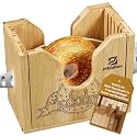 Piklohas 2026 Bagel Slicer, Bamboo Bread Slicer for Small and Large Bagels