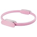 Pilates Ring 15 Inch Magic Circle Ring, Dual Padded Handles Pilates Rings Circle, Adjustable Yoga Ring, Strength, Flexibility, Body Toning, Pilates Fitness Equipment for Home Gym Exercise Pink