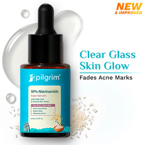 pilgrim 10 niacinamide serum for pigmentation and dark spot  clear glass skin glow