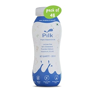 pilk - plant based milk  made of oats cowpeas amp moongs  vegan  dairy free  lactose free  barista-grade veganmilk alternative pack of 48 200 ml