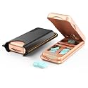 JEINAPA Pill Cutter with Auto Centering Device, Aluminum Pill Splitter with 316L Stainless Blade, Genuine Leather Case, Professional Pill Splitter for Cutting Small Pills or Large Pills (Rose Gold)