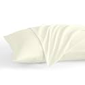 Pillowcase 14 x 20 Inch, 600 Thread Count Egyptian Cotton Set of 2 Pillowcase Zipper Closure Pillow Cover - Travel 14x20 Zipper, Ivory Solid