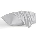 Pillowcase 14 x 20 Inch, 600 Thread Count Egyptian Cotton Set of 2 Pillowcase Zipper Closure Pillow Cover - Travel 14x20 Zipper, Silver Solid
