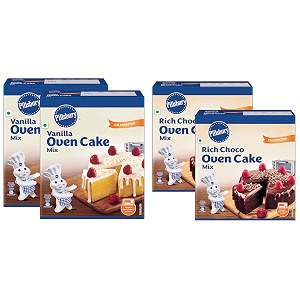 pillsbury oven cake mix- moist supreme rich choco - 285g x pack of 2 570g and pillsbury oven cake mix moist supreme vanilla 225 g x pack of 2 450 g