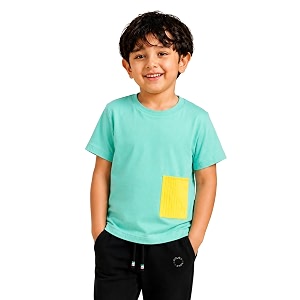 Pilolo Kids Soft Cotton Lycra Pocket T-Shirt