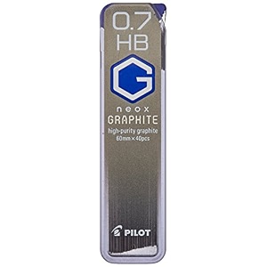 pilot mechanical pencil lead neox graphite 07mm hb 40 leads hrf7g-20-hb