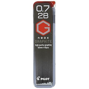 pilot mechanical pencil lead neox graphite 07mm 2b 40 leads hrf7g-20-2b