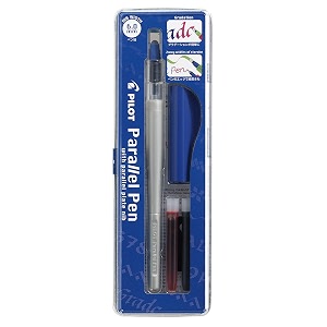 pilot parallel pen 2-color calligraphy pen set with black and red ink cartridges 60mm nib 90053