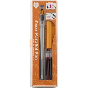 pilot parallel pen 2-color calligraphy pen set with red and black ink cartridges 24mm nib 90051