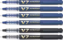 PILOT V7 Hi-Tecpoint Cartridge System Rollerball Pen Medium Point,4BL+2BK W Cartdige Ink Cartridge