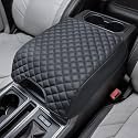 PIMCAR Center Console Armrest Cover for 2015-2020 Ford F150, 2017-2022 F250 F350 F450, 2018-2024 Expedition Interior Accessories Custom PU Leather Cushion Protector (Bucket Seat Only)