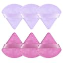 Pimoys 6 Pack Powder Puffs, Triangle Makeup Puffs for Face (Purple)