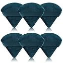 Pimoys Powder Puffs, 6 Pack Triangle Makeup Sponges, Peacock Blue