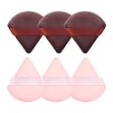 Pimoys Powder Puffs, 6 Pack Triangle Velour Makeup Puffs For Face