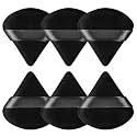 Pimoys Powder Puffs, 6 Pack Triangle Makeup Puff, Black