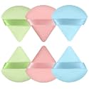 Pimoys Powder Puffs, 6 Pack Triangle Velour Makeup Sponges