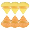 Pimoys Powder Puffs, 6 Pack Triangle & Round Makeup Sponges, Orange