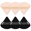 Pimoys Powder Puffs, 6 Pack Triangle Velour Face Sponges for Powder