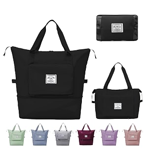 pin forest expandable foldable large capacity travel duffel dry amp wet separation portable overnight bag - black large sports tote