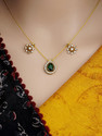 PINAAKA DARINI 2.Flowers&Green.Bindi-Invisible.Necklace Alloy Necklace