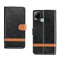 Pinaaki Enterprises Infinix Hot 10s Flip Cover I with Card Pockets | Wallet Stand |Complete Protection Designer Flip Case for Infinix Hot 10s - Black with Stripe
