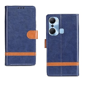 pinaaki enterprises infinix hot 12 pro flip case complete protection flip cover for infinix hot 12 pro - blue stripe