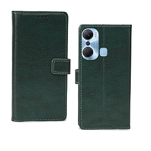 pinaaki enterprises infinix hot 12 pro flip case with card pockets complete protection flip cover for infinix hot 12 pro - vintage green