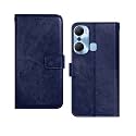 Pinaaki Enterprises Infinix Hot 12 Pro Flip Case with Card Pockets Complete Protection Flip Cover for Infinix Hot 12 Pro - Blue