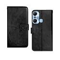 Pinaaki Enterprises Infinix Hot 12 Pro Flip Case with Card Pockets Complete Protection Flip Cover for Infinix Hot 12 Pro - Black