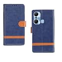 Pinaaki Enterprises Infinix Hot 12 Pro Flip Case Complete Protection Flip Cover for Infinix Hot 12 Pro - Blue Stripe