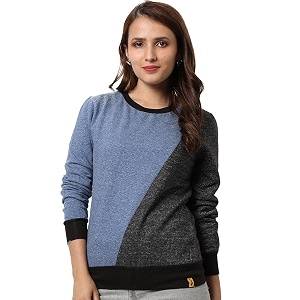 PINACOLADA Womens Double Striped Hoodie with Ribbed
