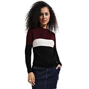 PINACOLADA Womens Geometric-Textured Pullover Sweater for Casual