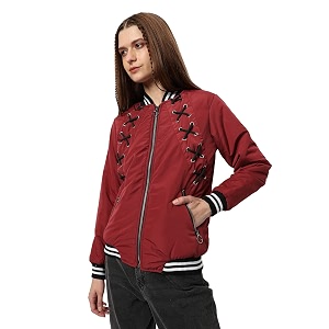PINACOLADA Womens Pink Puffer Regular Fit Bomber
