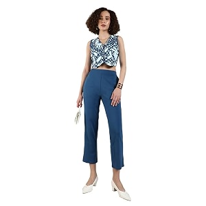 pinacolada women39s pom-pom striped co-ord set for casual wear  crew neck  sleeveless  pull on closure  co-ords crafted with comfort fit for everyday wear