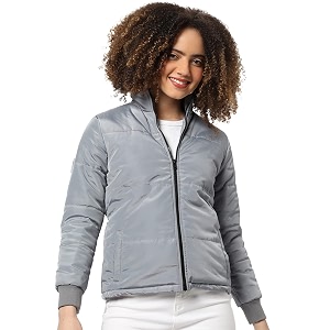 PINACOLADA Womens Puffer Regular Fit Bomber Jacket