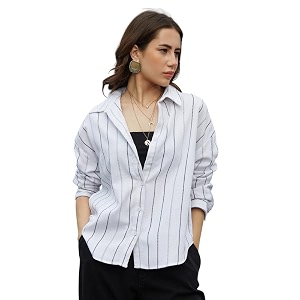 PINACOLADA Womens Solid Oversized Shirt for Casual