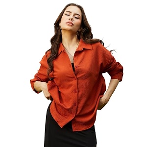 PINACOLADA Womens Solid Oversized Shirt for Casual