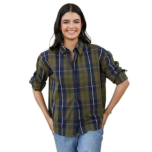 PINACOLADA Womens Solid Oversized Shirt for Casual