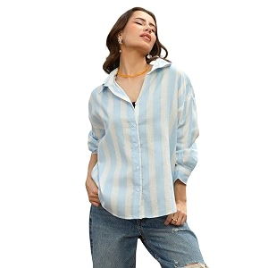 PINACOLADA Womens Solid Oversized Shirt for Casual