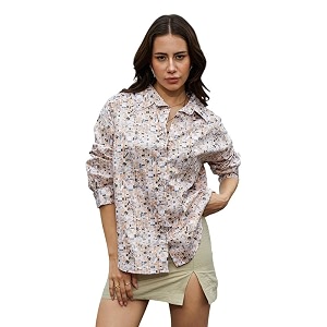 PINACOLADA Womens Solid Oversized Shirt for Casual
