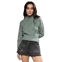 PINACOLADA Women39s Solid Ribbed Cropped CardiganFor Casual