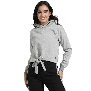 PINACOLADA Womens Typographic Print Hoodie with Ribbed