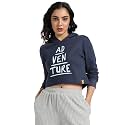 PINACOLADA Women39s Typographic Print Hoodie with Ribbed
