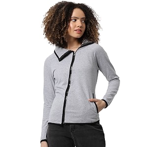 PINACOLADA Women Stylish Zipper Sweatshirt Regular Fit