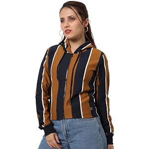 PINACOLADA Women Stylish Zipper Sweatshirt Regular Fit