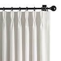 Pinch Pleated Black Out Curtains 84 Inch Long for Living Room, Beige White Thick Linen Memory Trained Boho Bedroom Darkening Curtain 84 Inch Length 2 Panel Set Double Layer Thermal Viral Window Drapes