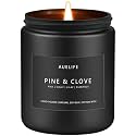 Pine &amp; Clove Candle | Candles for Men - Masculine Candle, Soy Candles for Home Scented, Manly Scented for Home - Gifts for Men -7oz Black Jar