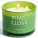 Pine &amp; Clove Scented Candle, Luxury Large 3 Wick Soy Candle 12 Oz, 60+ Hour Long Lasting Clean Burn, Elegant Aromatherapy Home Decor, Housewarming &amp; Birthday Gift for Men &amp; Women