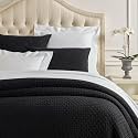 Pine Cone Hill Lodi Black Solid Cotton Matelasse Coverlet, Queen